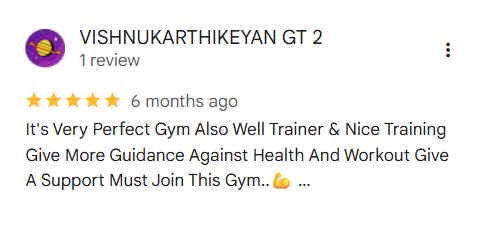 Five-star rated ARM Burst gym review from Chengalpattu member